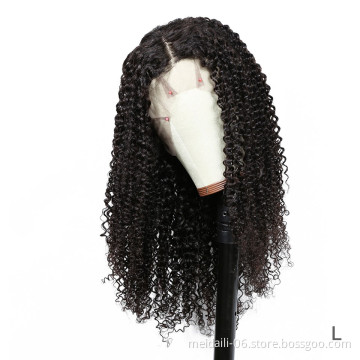 Kinky Curly 13*4 Lace Frontal Remy Peruvian Wigs For Women Lace Frontal Human Hair Wigs Kinky Curl Wigs